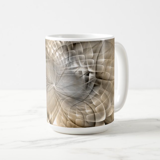 Earth Tones Abstract Modern Fractal Art Texture Coffee Mug (Front Right)