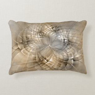 Earth Tones Abstract Modern Fractal Art Texture Decorative Cushion