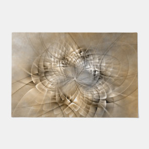 Earth Tones Abstract Modern Fractal Art Texture Doormat