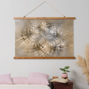 Earth Tones Abstract Modern Fractal Art Texture Hanging Tapestry