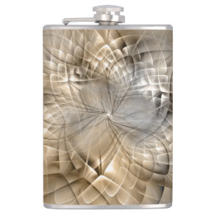 Earth Tones Abstract Modern Fractal Art Texture Hip Flask