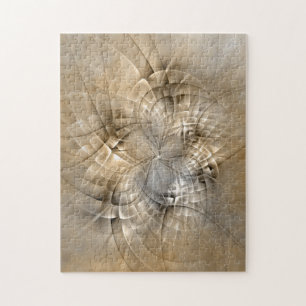 Earth Tones Abstract Modern Fractal Art Texture Jigsaw Puzzle