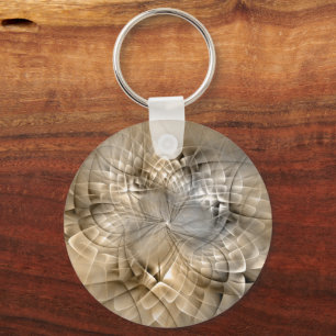 Earth Tones Abstract Modern Fractal Art Texture Key Ring