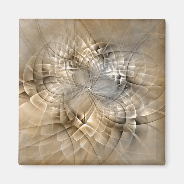Earth Tones Abstract Modern Fractal Art Texture Magnet (Front)