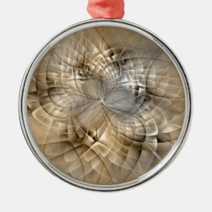 Earth Tones Abstract Modern Fractal Art Texture Metal Ornament