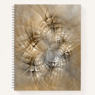 Earth Tones Abstract Modern Fractal Art Texture Notebook