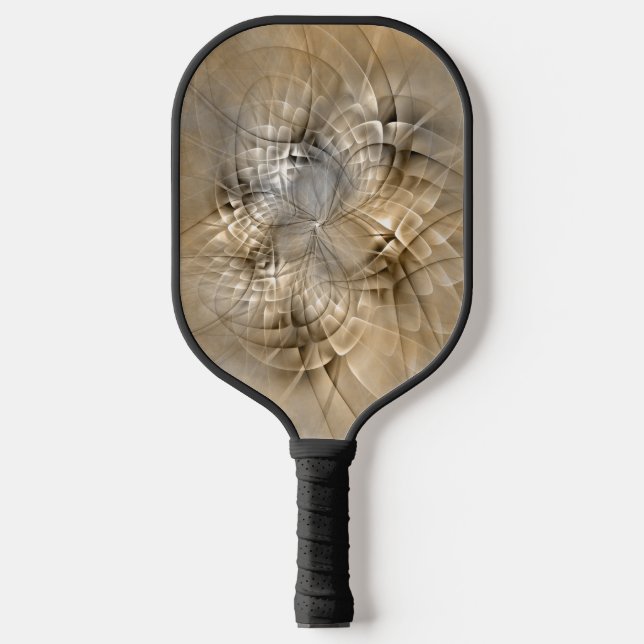 Earth Tones Abstract Modern Fractal Art Texture Pickleball Paddle (Front)