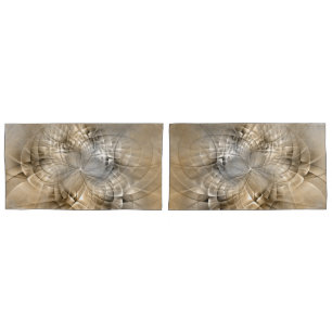 Earth Tones Abstract Modern Fractal Art Texture Pillowcase