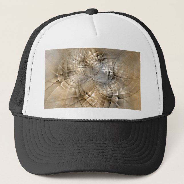 Earth Tones Abstract Modern Fractal Art Texture Trucker Hat (Front)