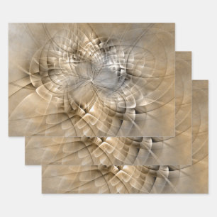 Earth Tones Abstract Modern Fractal Art Texture Wrapping Paper Sheet