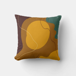 Earth tones abstract organic shapes background cushion