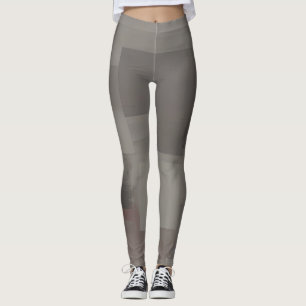 Earth tones abstract squares leggings