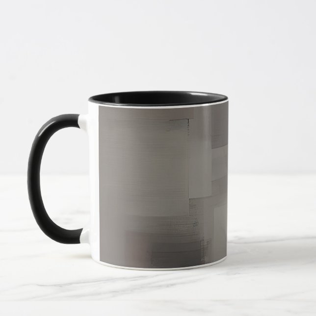 Earth tones abstract squares mug (Left)