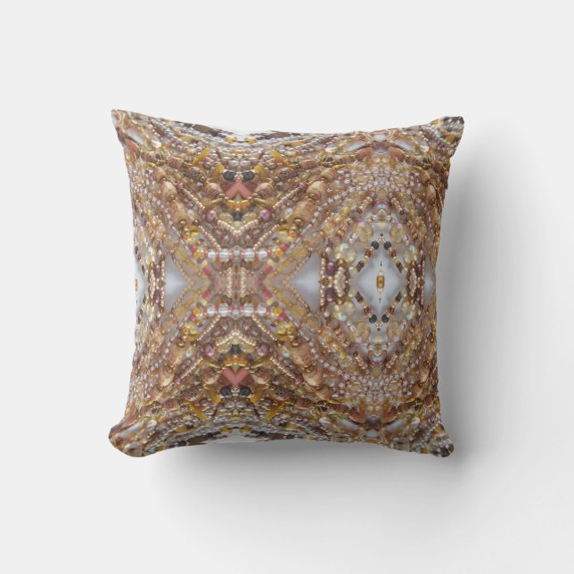 Earth Tones Bead Print Outdoor Cushion (Front)