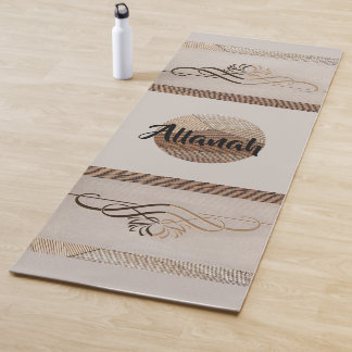 Earth Tones Calming Lotus Flower Bamboo Yoga Mat