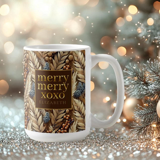 Earth Tones Christmas Merry Pattern#21 ID1009 Coffee Mug (Creator Uploaded)