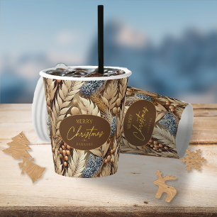 Earth Tones Christmas Merry Pattern#21 ID1009 Paper Cups