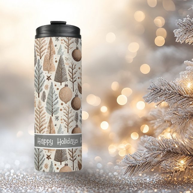 Earth Tones Christmas Pattern#25 ID1009 Thermal Tumbler (Creator Uploaded)