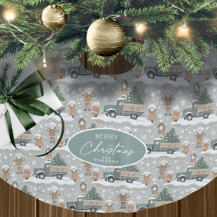 Earth Tones Christmas Pattern#2 ID1009 Brushed Polyester Tree Skirt
