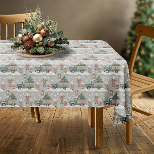 Earth Tones Christmas Pattern#2 ID1009 Tablecloth