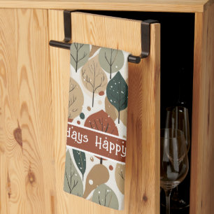 Earth Tones Christmas Pattern#5 ID1009 Tea Towel