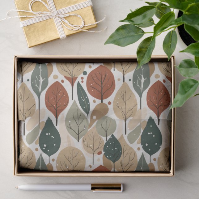 Earth Tones Christmas Pattern#5 ID1009 Tissue Paper (Gift)