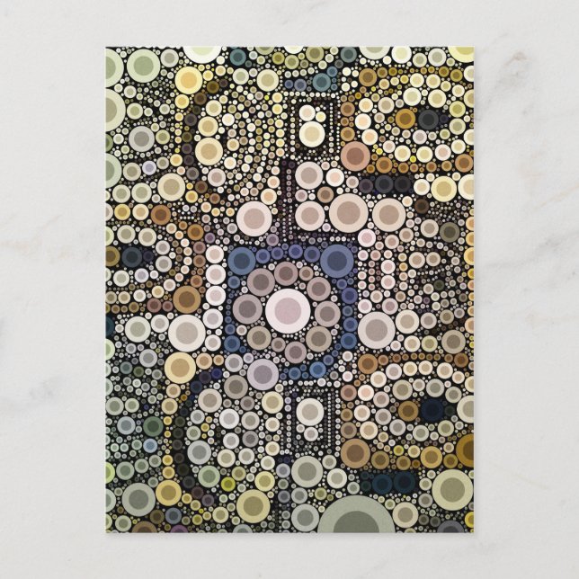 Earth Tones Concentric Circles Mosaic Pattern Postcard (Front)