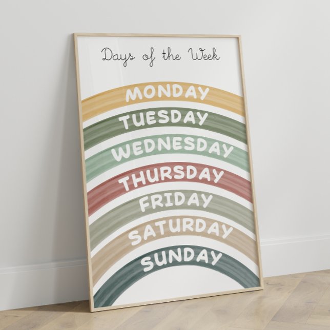 Earth Tones Days of the Week Educational Poster (Creator Uploaded)