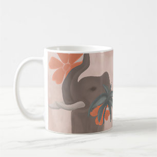 Earth tones Elephant minimalist art Coffee Mug