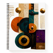 Earth Tones Geometric Abstract Art Note Book
