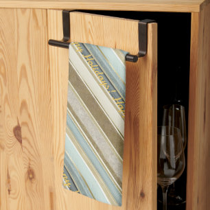 Earth Tones Gold Christmas Pattern#28 ID1009 Tea Towel