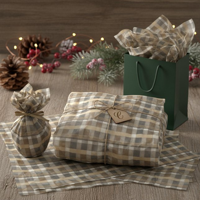 Earth Tones Gold Christmas Pattern#7 ID1009 Tissue Paper (Creator Uploaded)