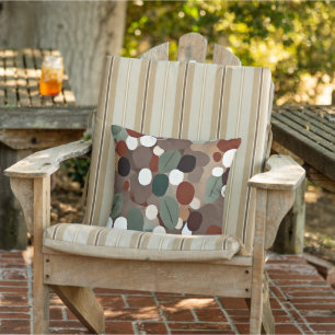 Earth tones leaves and dots cushion