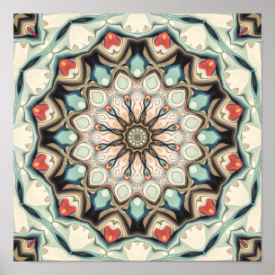 Earth Tones Mandala Poster