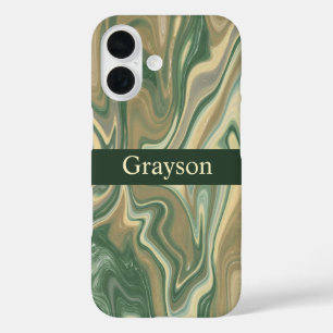 Earth Tones Marble Abstract iPhone 16 Case