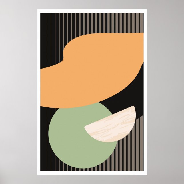 Earth Tones Modern Geometric Contemporary Art 3 Poster (Front)