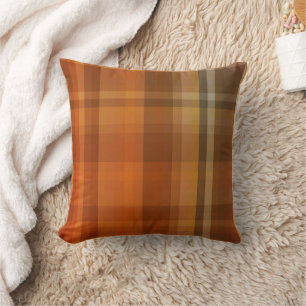 Earth Tones Plaid Decorative Throw Pillow