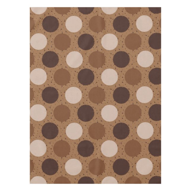 Earth tones polka dots  tablecloth (Front)