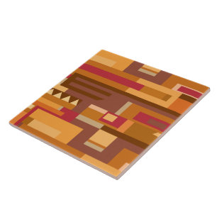Earth tones red brown pattern  ceramic tile