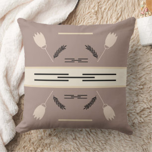 Earth Tones Rustic Geometric Throw Pillow