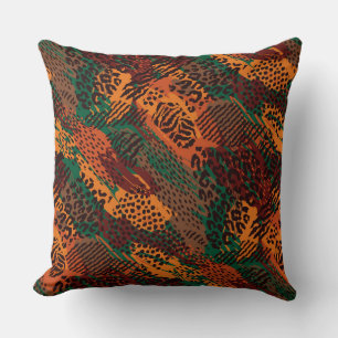 Earth Tones Safari Animal Print Cushion
