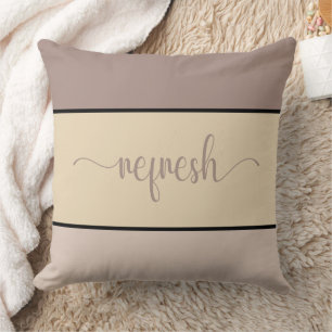 Earth Tones Script "Refresh" Throw Pillow