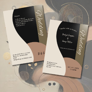 earth tones simple boho chic wedding  invitation