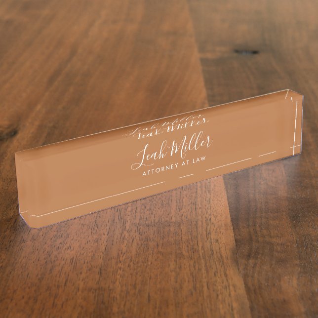 Earth Tones Terracotta Desk Name Plate (Side)