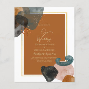 Earth Tones Wedding Terracotta Green Gold Abstract Flyer