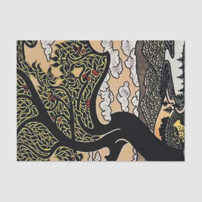 “Earth Tree and Valley” by Gisbert Combaz Tissue Paper (Front)