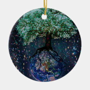 Earth Tree of Life Ceramic Ornament