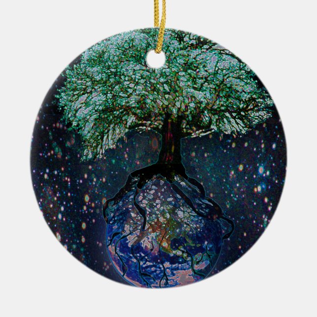 Earth Tree of Life Ceramic Ornament (Front)