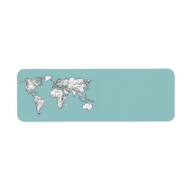 Earth turquoise ink return address label (Front)