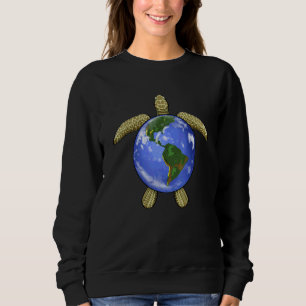 Earth Turtle   Women Sea Animal Turtle Earth Save  Sweatshirt